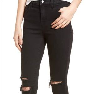 J Brand High Waisted Black Ripped Legging